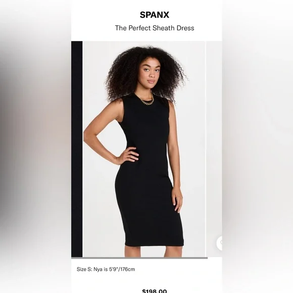 SPANX | Dresses | Spanx Perfect Fitted Dress Size Small Nwt Classic Black |  Poshmark